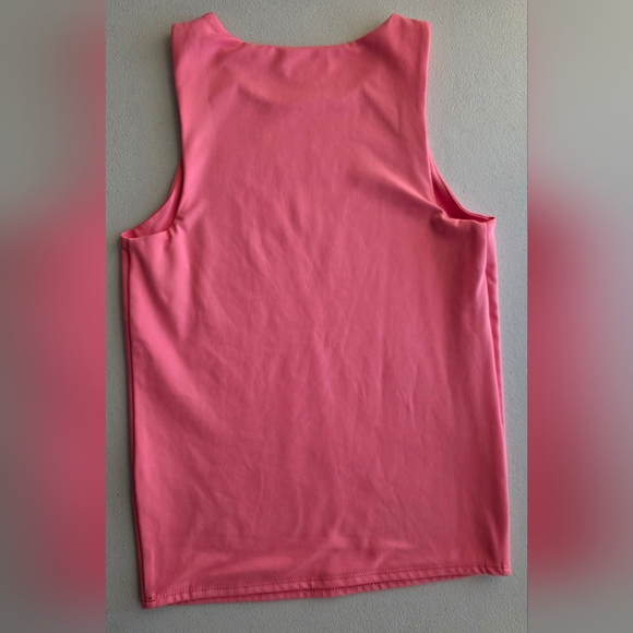 Versona Soft Hot Pink High Neck Tank Top Y2K Barbiecore Preppy Minimalist  XS - Picture 3 of 7